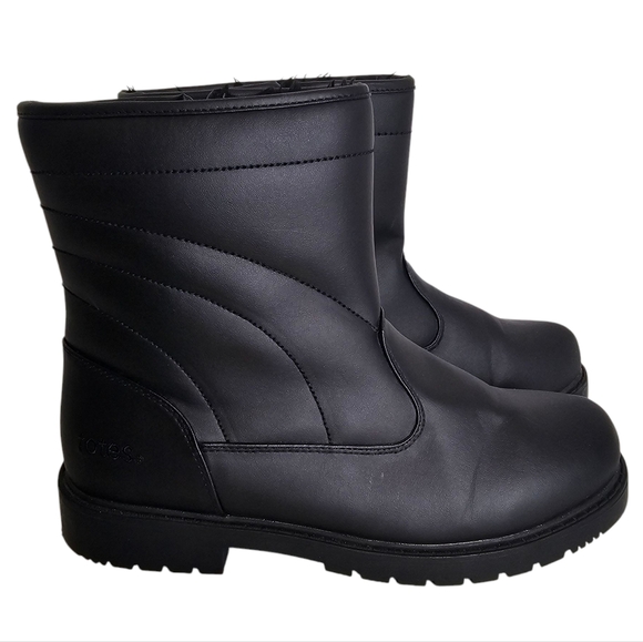 Totes Insulated Waterproof Winter Boots Size 9.5M Black Faux Fur Lined - Picture 1 of 10